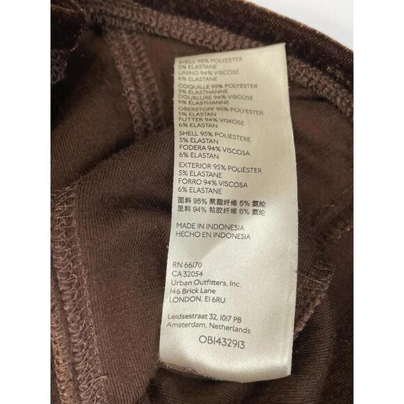 Free People Hold Me Top Women’s Blouse Brown Velvet Puff Sleeve Size XS - Picture 7 of 7